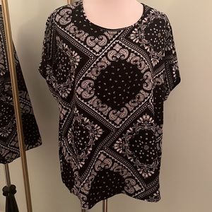 Black and White Blouse